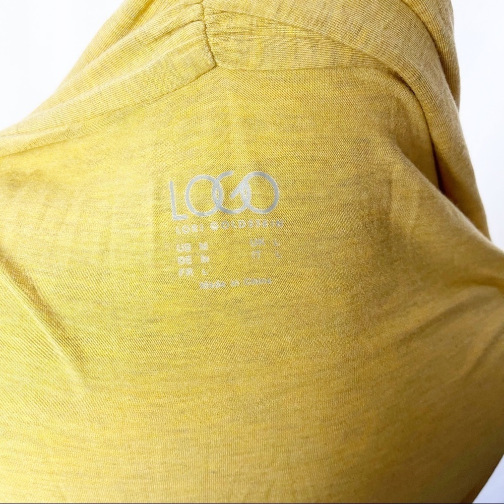 LOGO by Lori Goldstein Women’s Yellow  Open Cardigan Long Sleeve Sz M - Picture 6 of 7